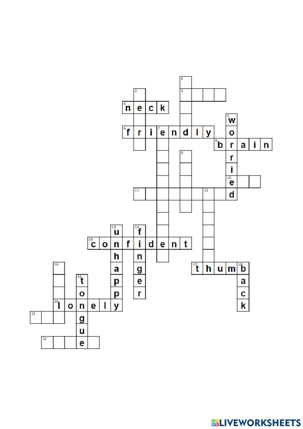 Emotions + parts of body student a