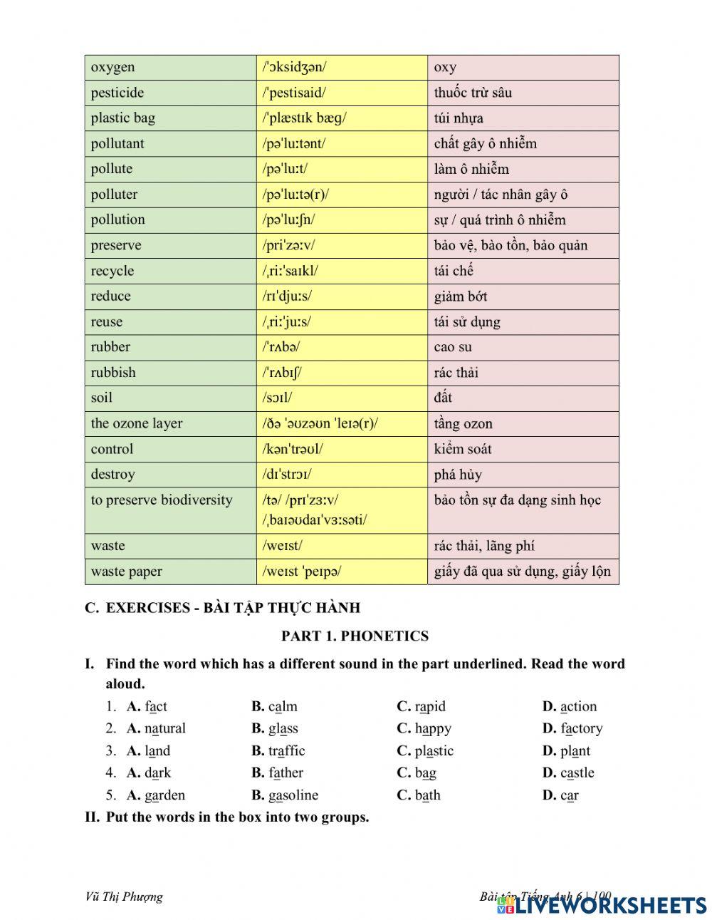 E6. u11. our greener world- VTP