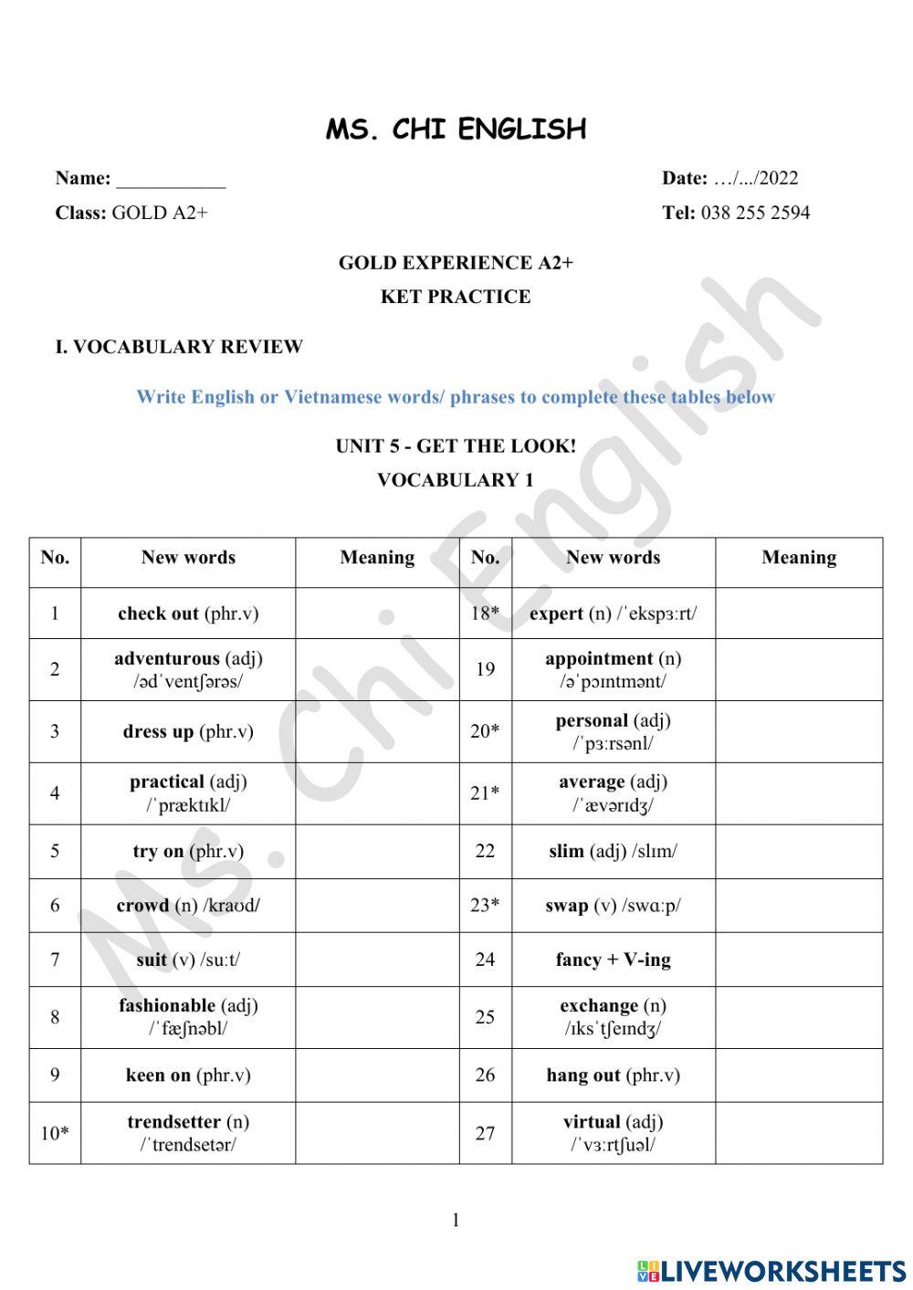 11.04.22-Gold A2+-Revision