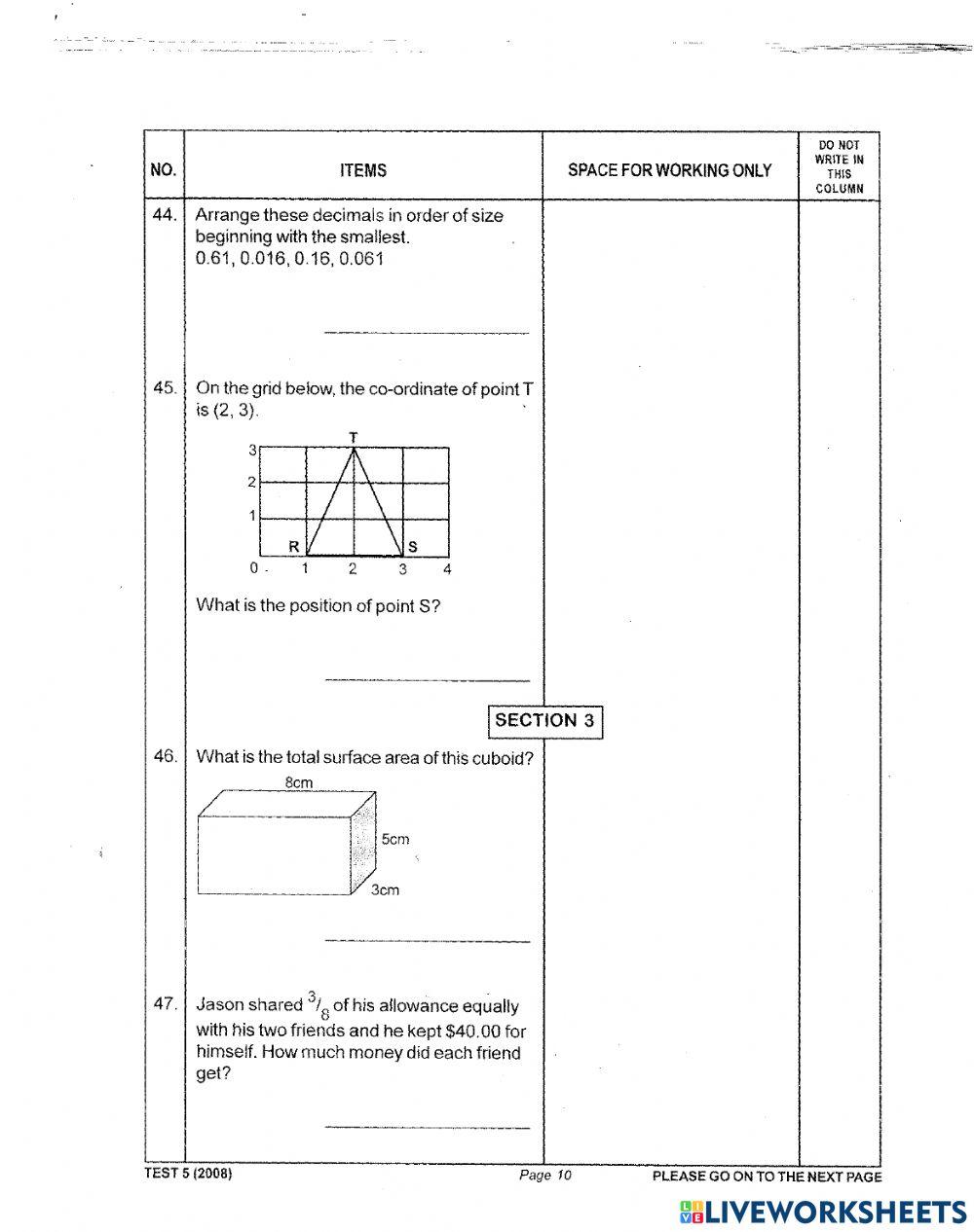 Practice Paper Mathematics