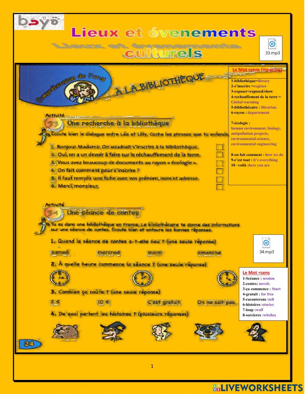 Lieux de vie et evenements culturels