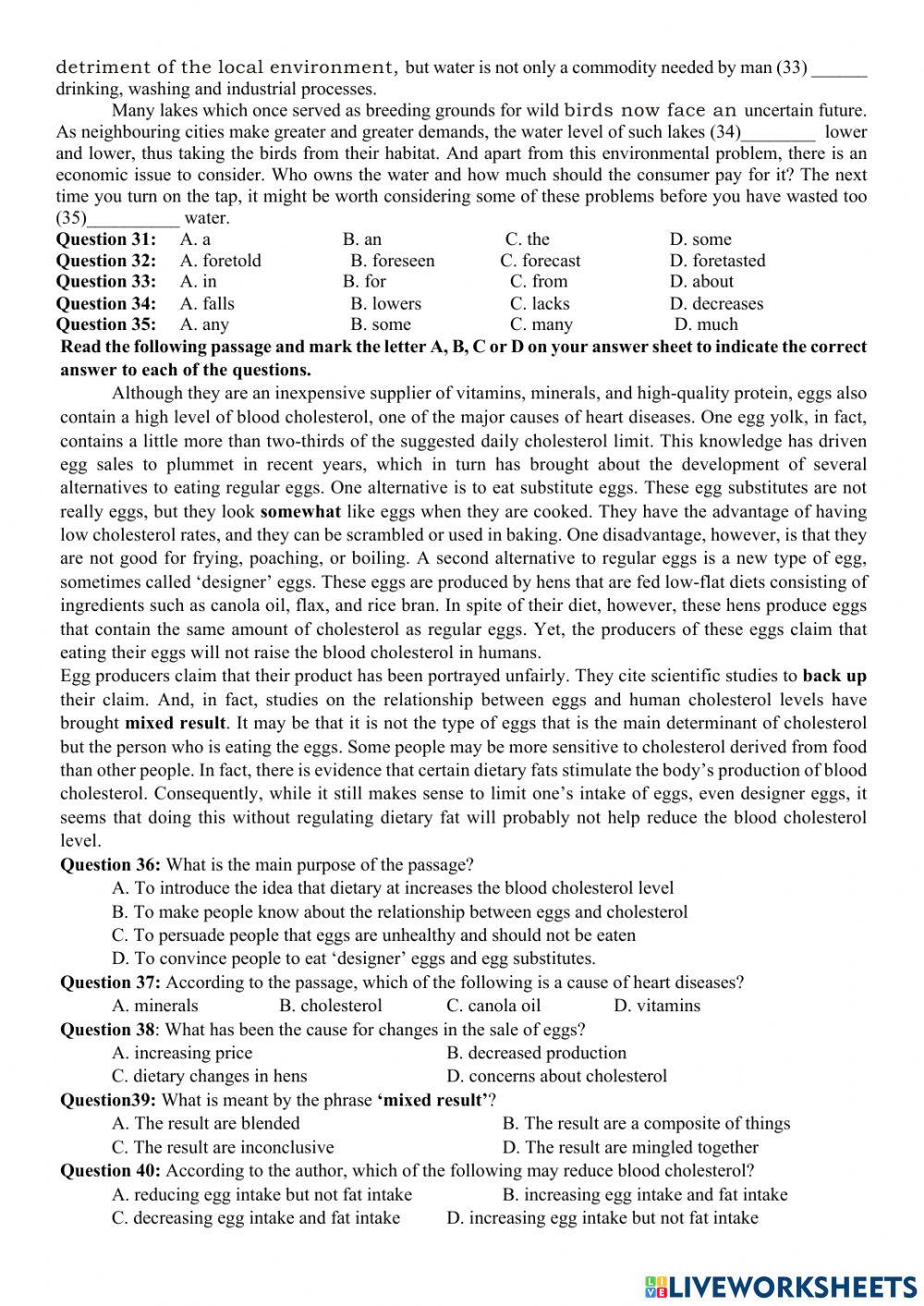 Sample test for 2nd term EXAM – grade 10 (N01)