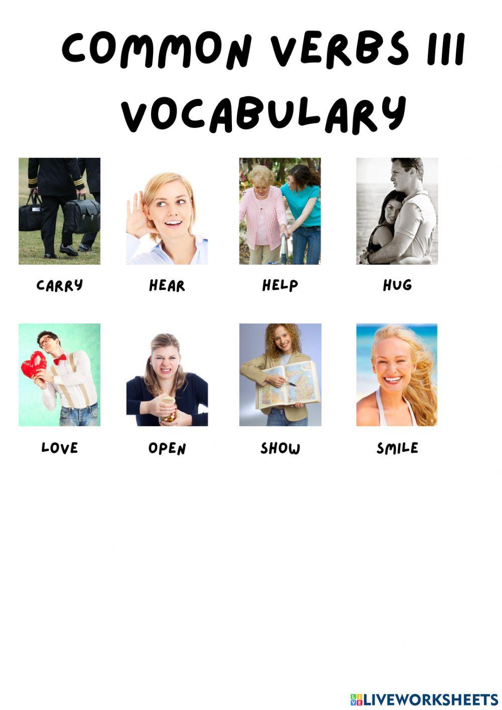 Common verbs III vocabulary picture dictionary