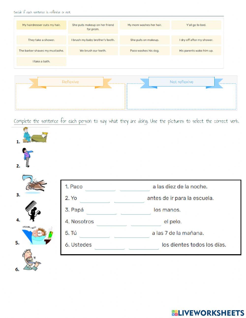 Reflexive Verbs Practice 2828542 | maytetm