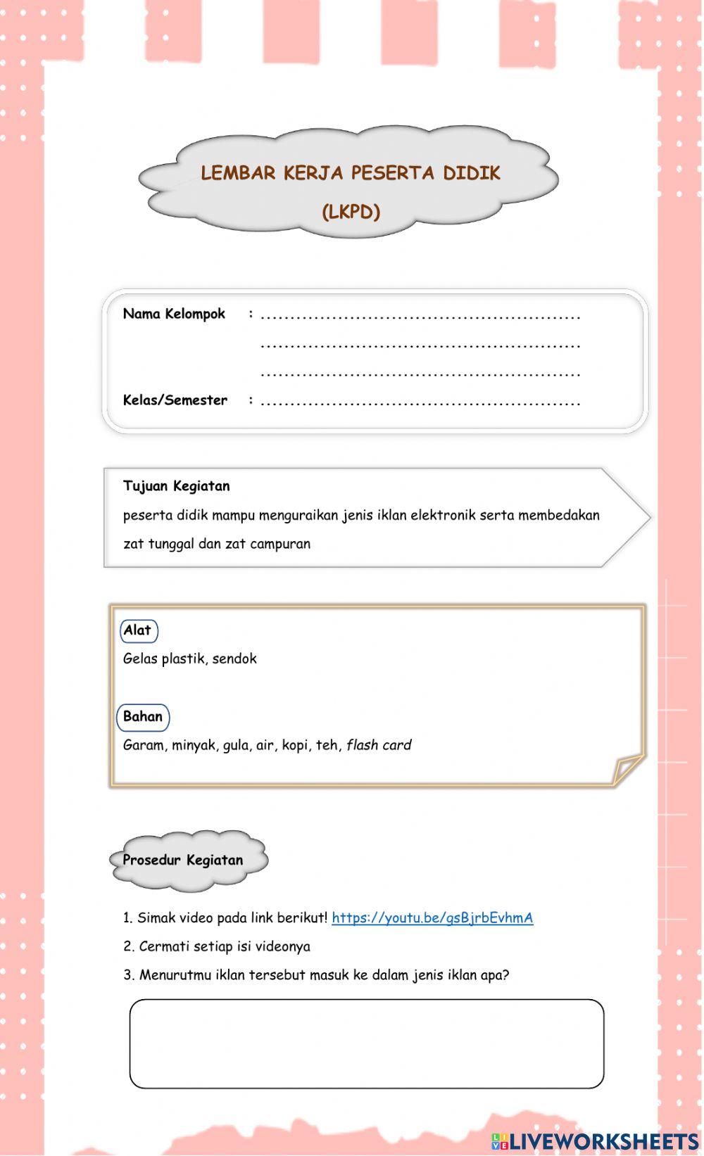 Zat Tunggal dan Zat Campuran