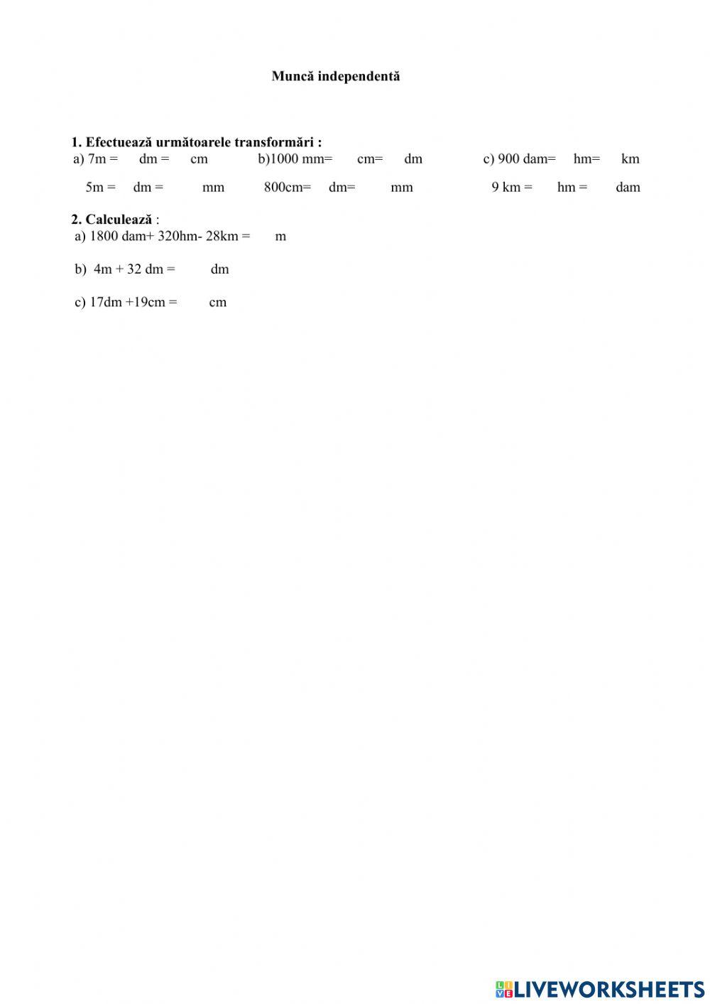 Unități de măsură - Metrul-