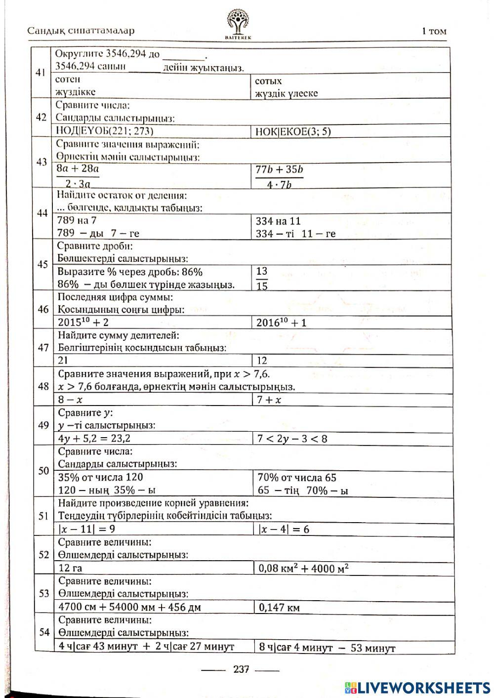Количественные характеристики 9 вариант