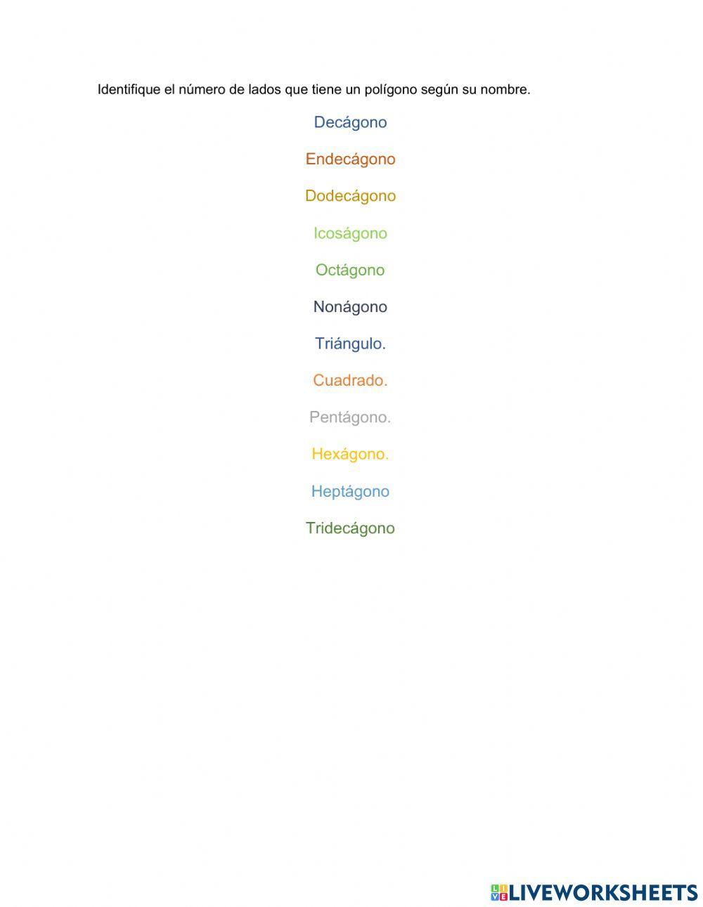 Nombre de un Polígono