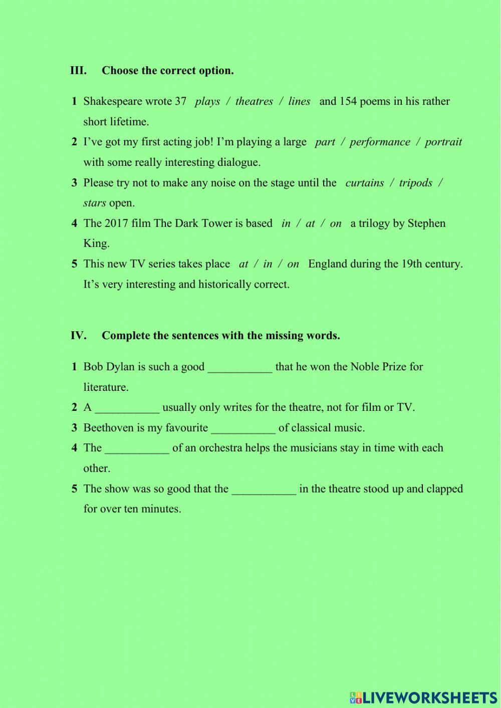 Unit 9 Art lovers Group B