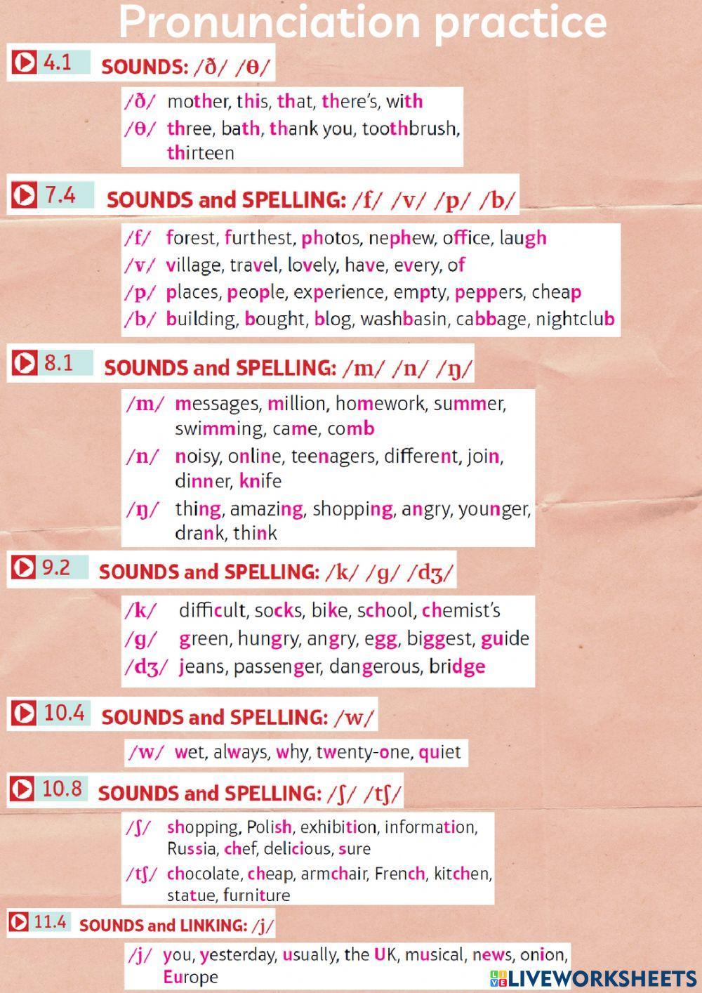 Pronunciation practice part 2