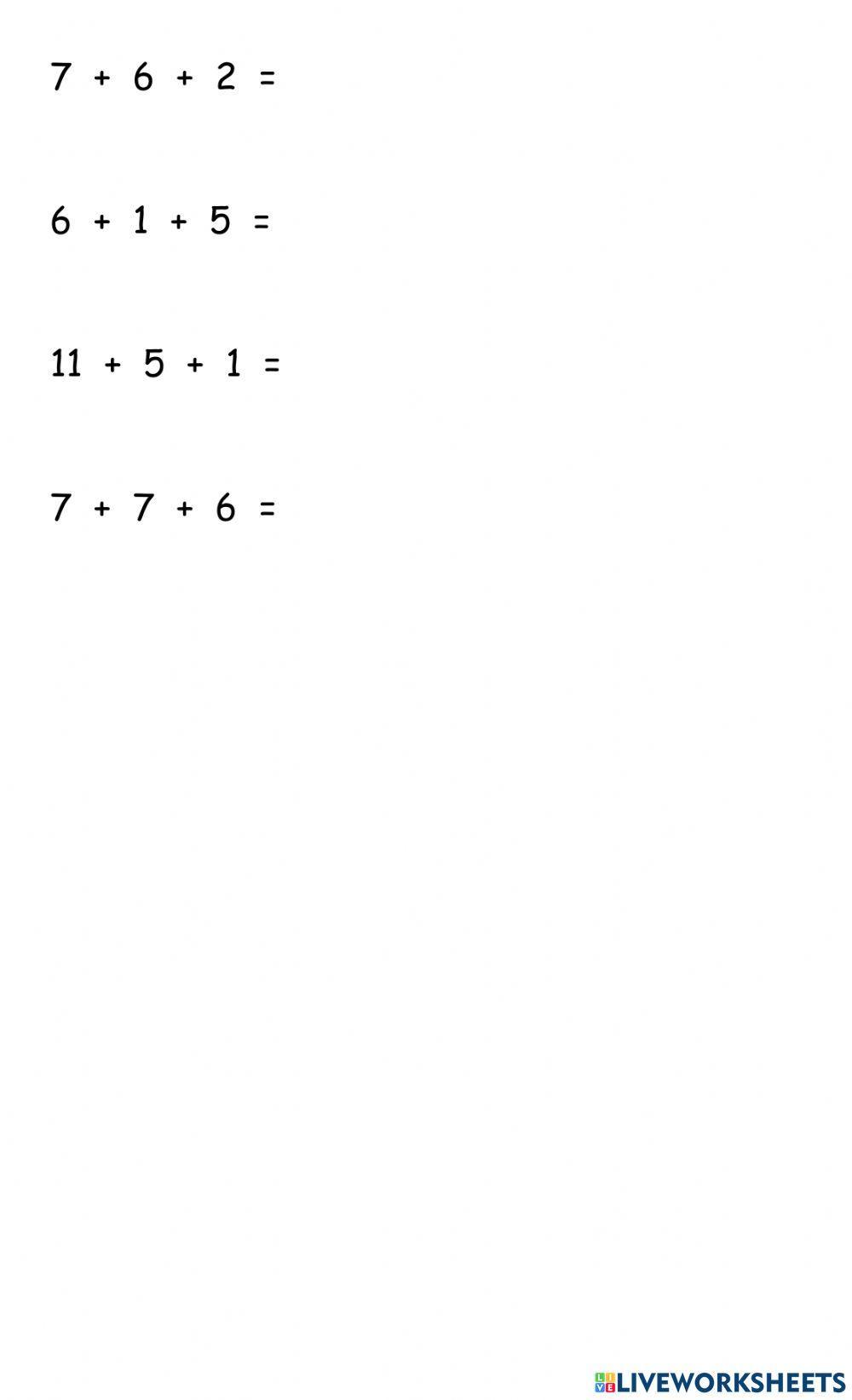 Suma con tres sumandos