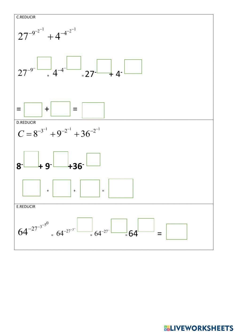 Exponentes sucesivos