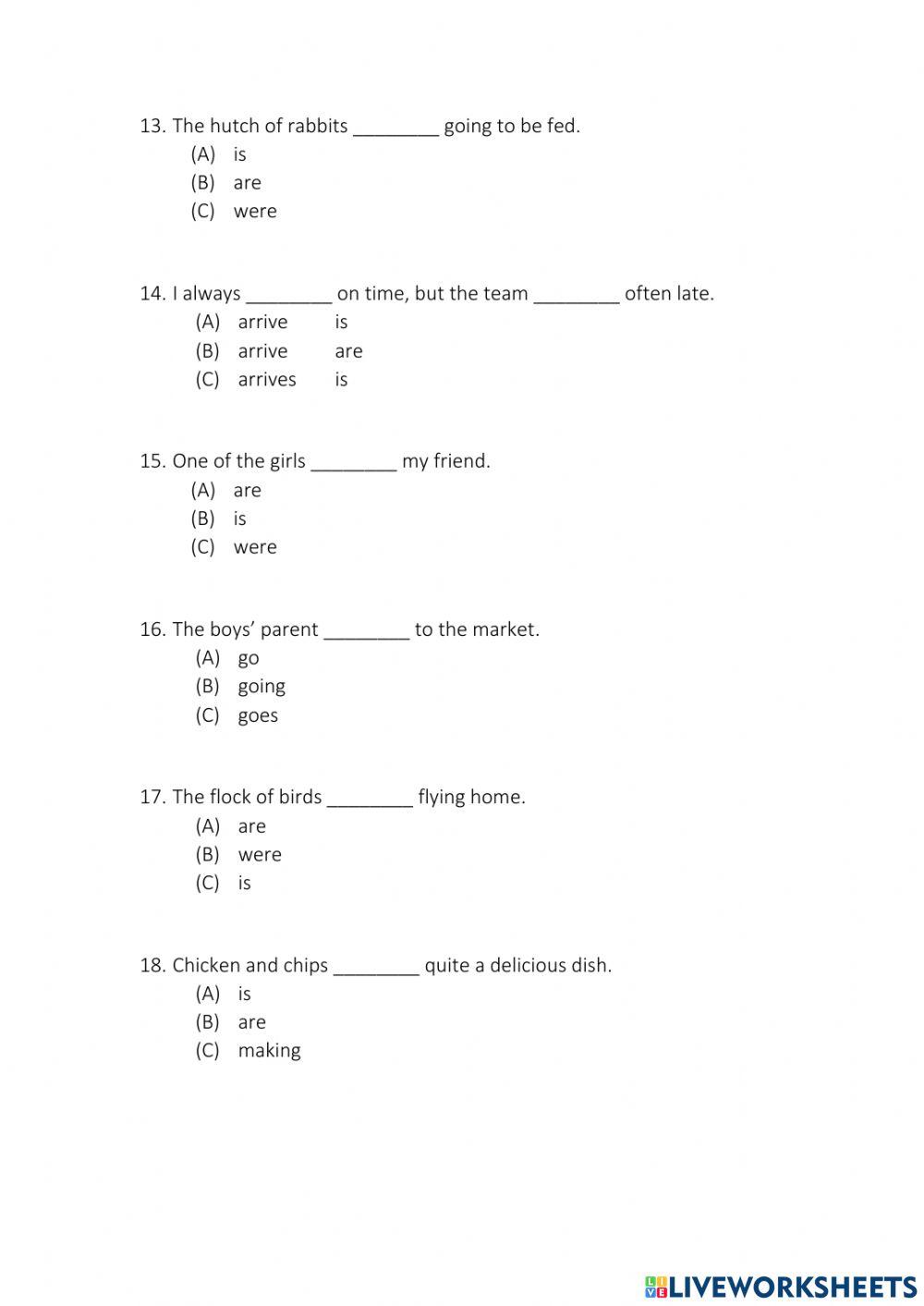 Subject & Verb Agreement