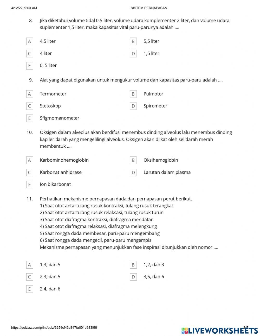 Try out sistem pernapasan