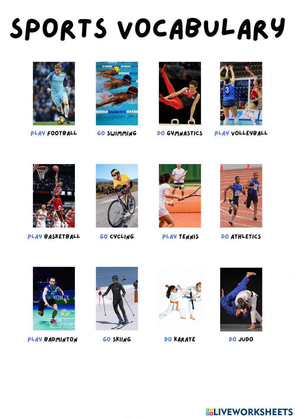 Sports vocabulary presentation