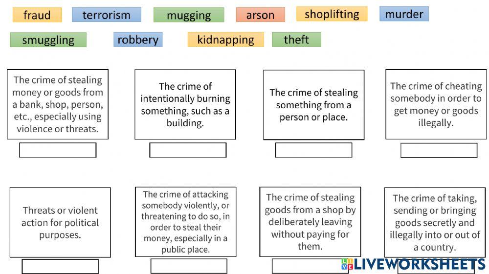 Crime vocabulary