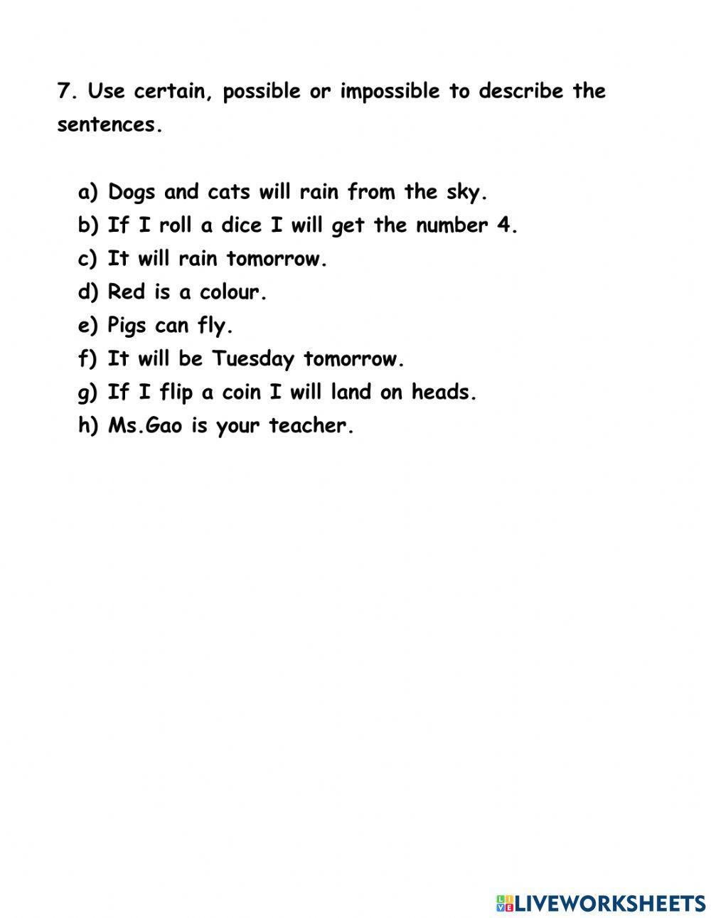 Fractions and Probability Test 