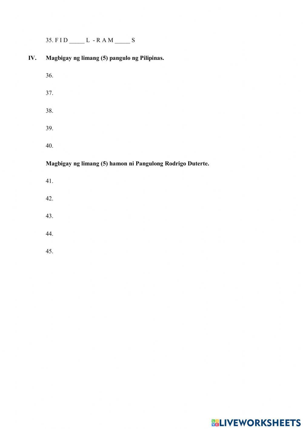 Ika-Apat na Lagumang Pagsusulit sa AP 6