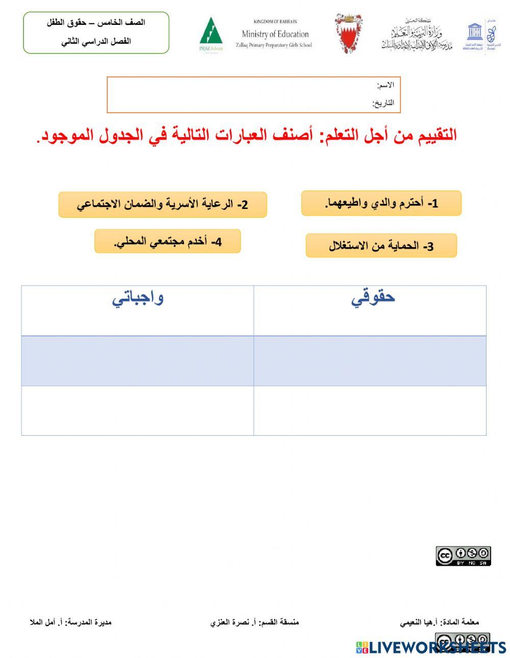 حقوقي وواجباتي