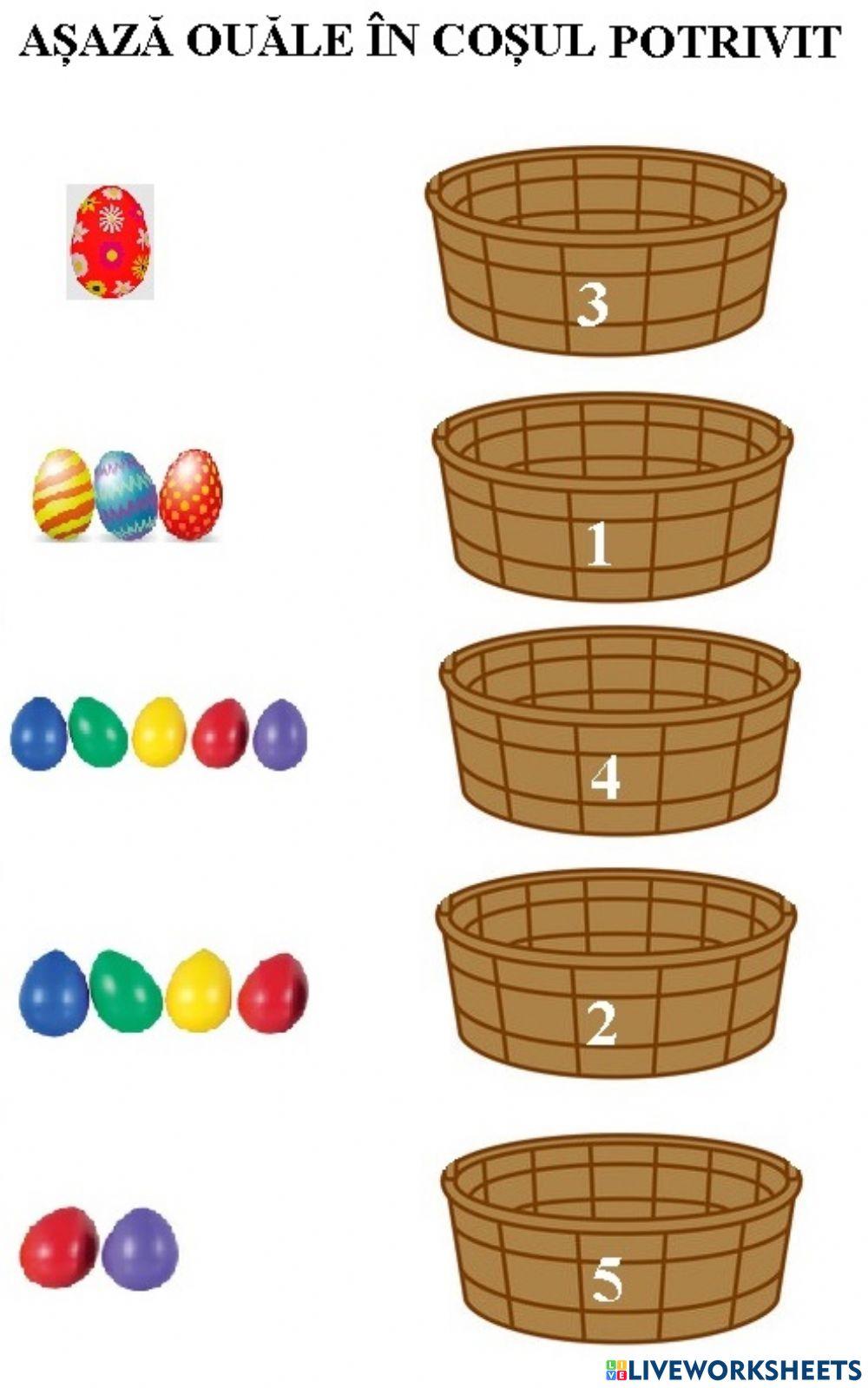 Așază ouăle în coșul potrivit