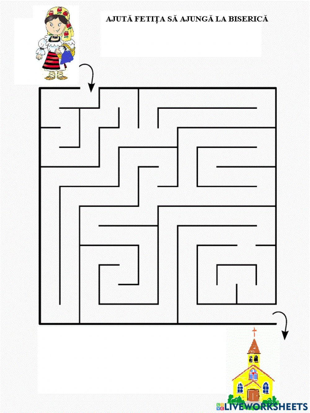 Ajută fetița să ajungă la biserică