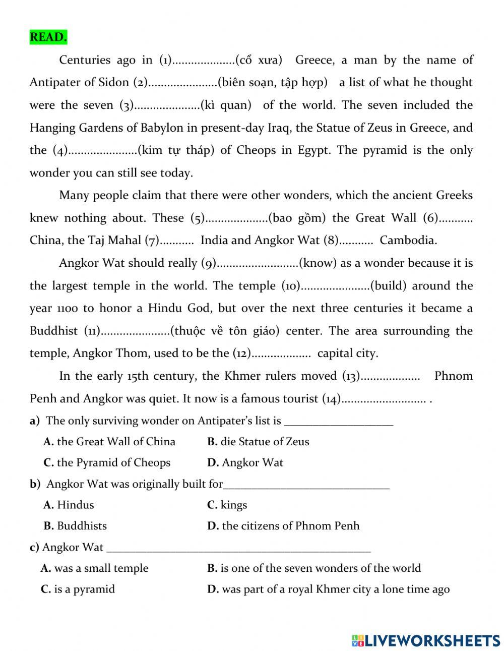 English 8-Unit 14-Passage