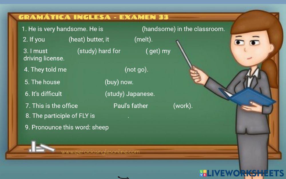 Gramática inglesa - Examen 33