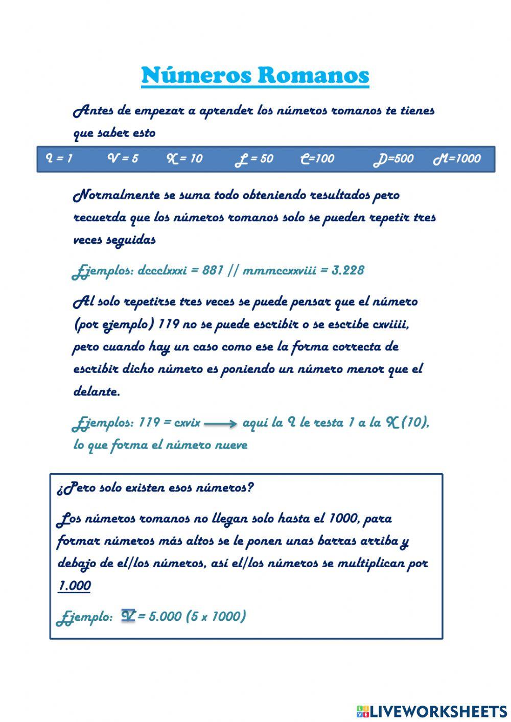 Los números romanos