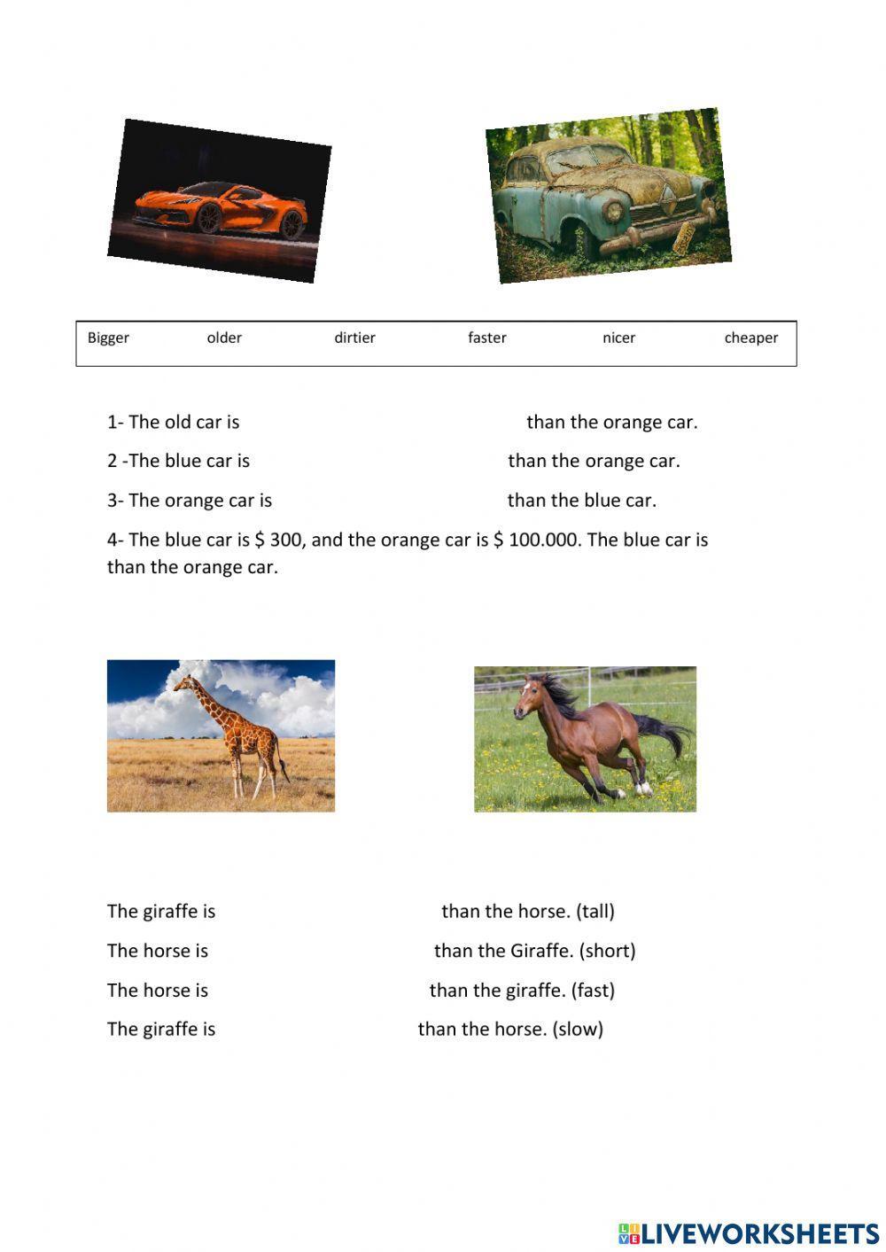 Comparatives (short adjectives)