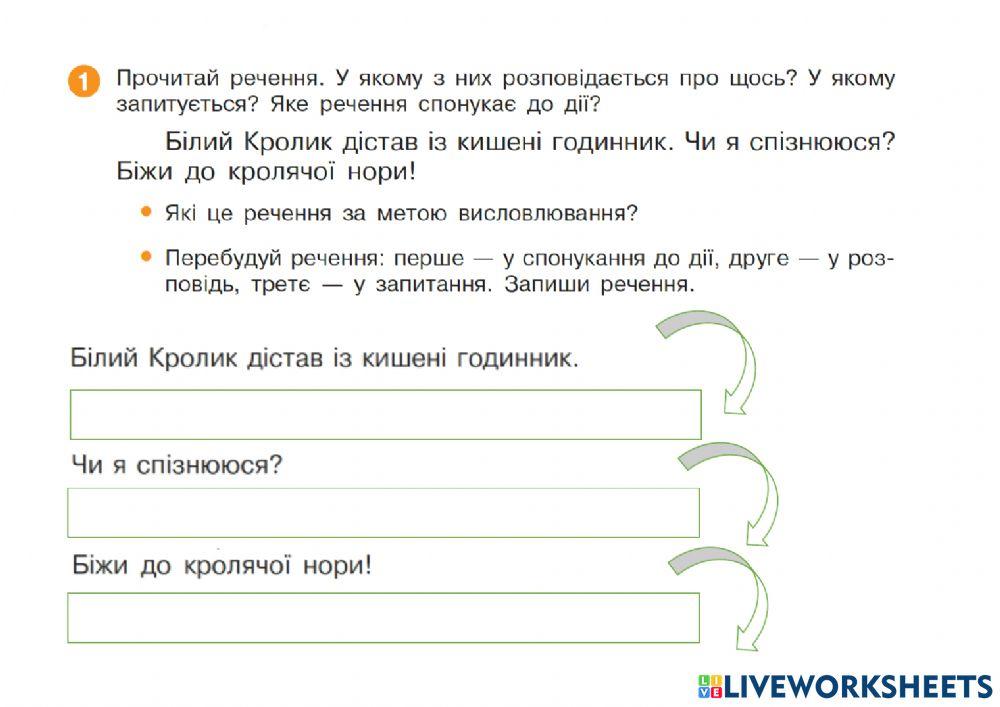 Види речень за метою висловлювання