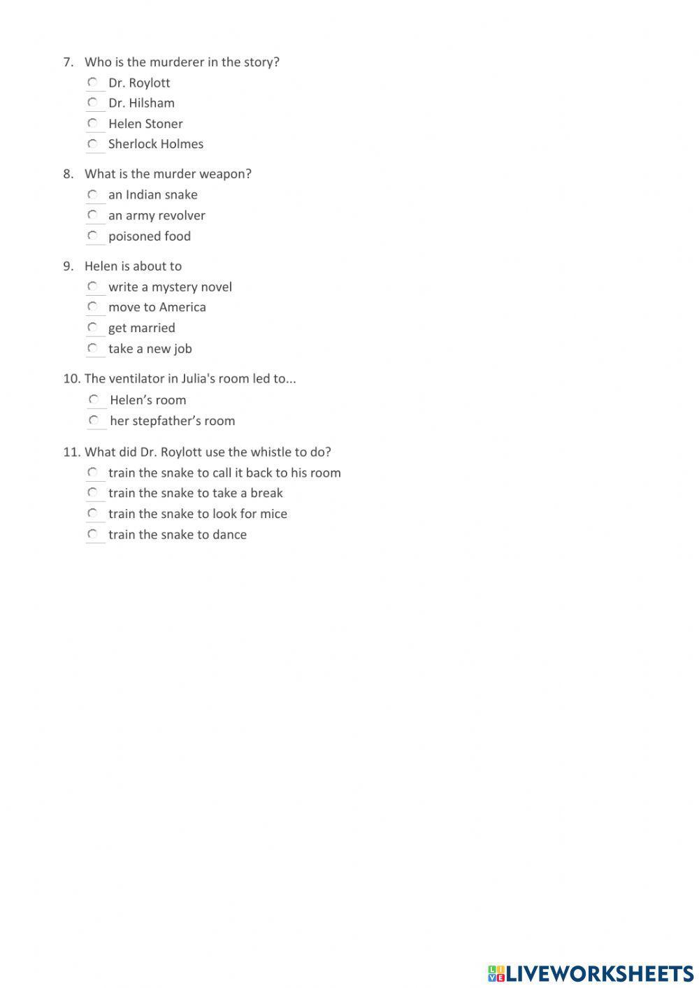 The Speckled Band - Sherlock Holmes