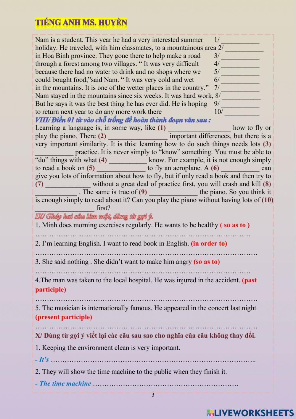 Đề ôn tập nâng cao e8