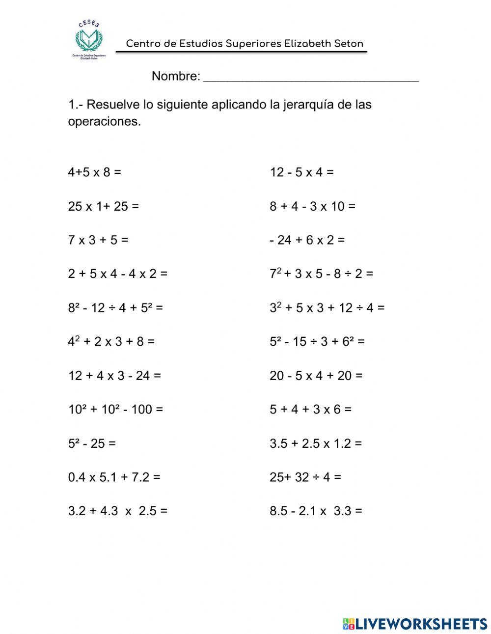 Jerarquía de operaciones