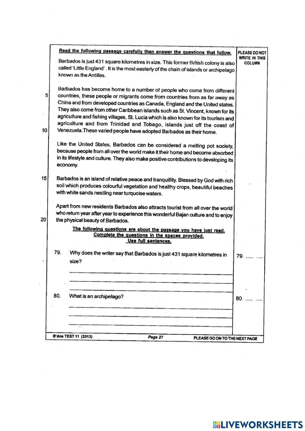 Multiple Choice & Open- Ended Comprehension