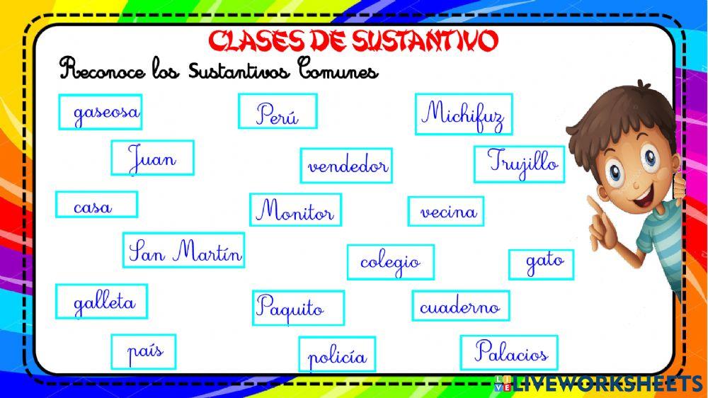 Clases de sustantivo Clases de sustantivo