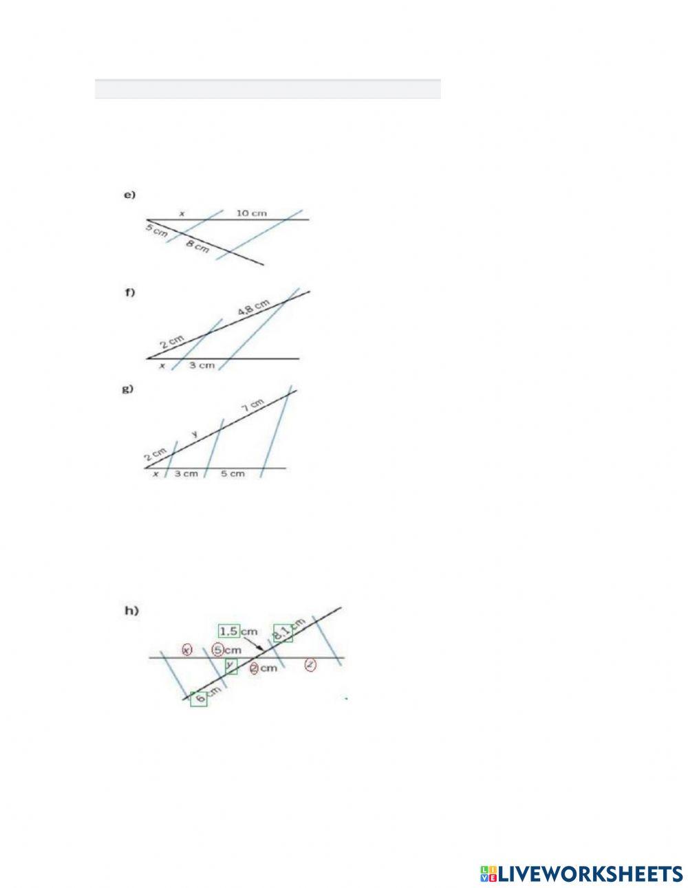 Ejercicios teorema de thales