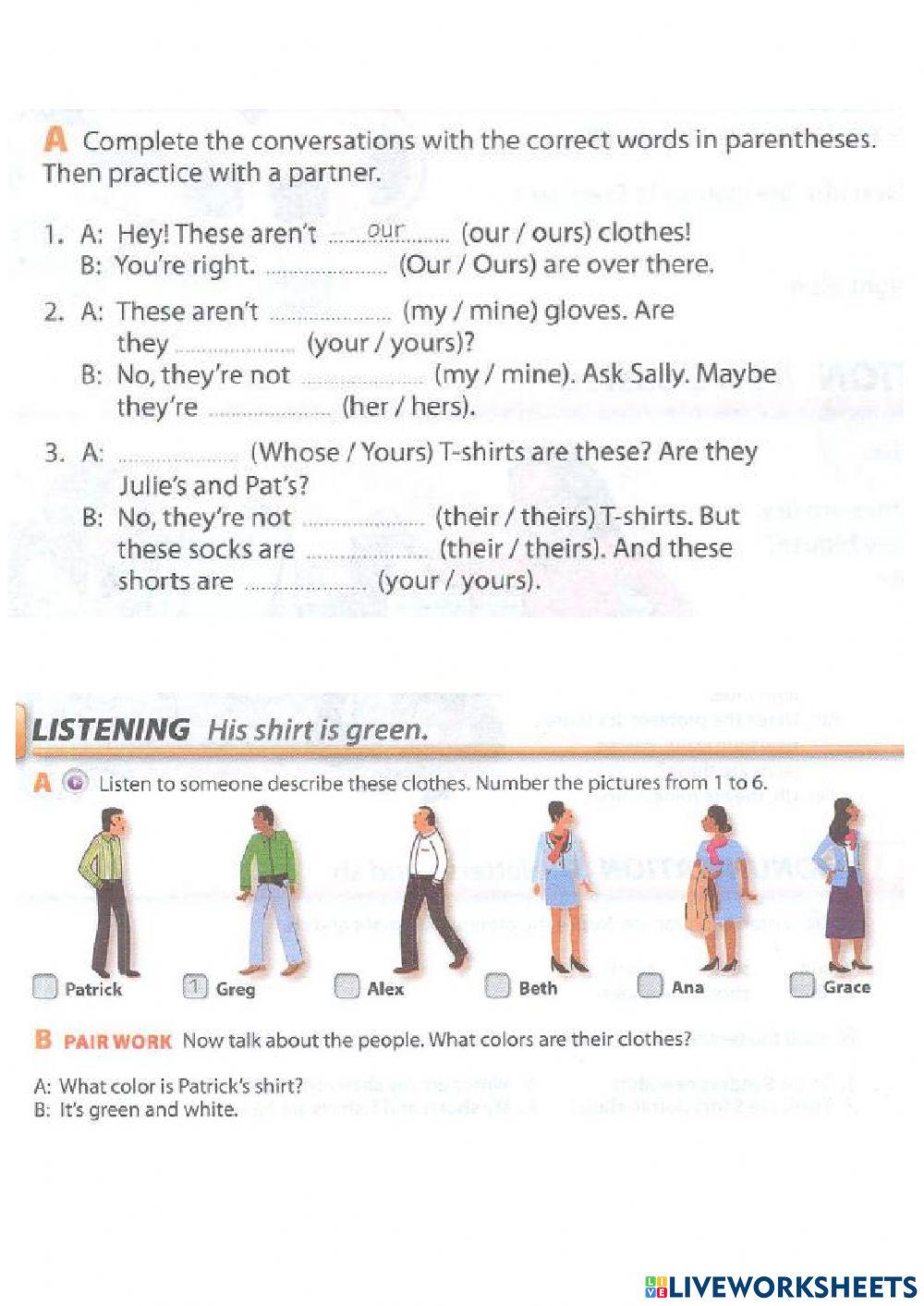 Lesson 7 - Whose, plurals, clothes, possessive 's