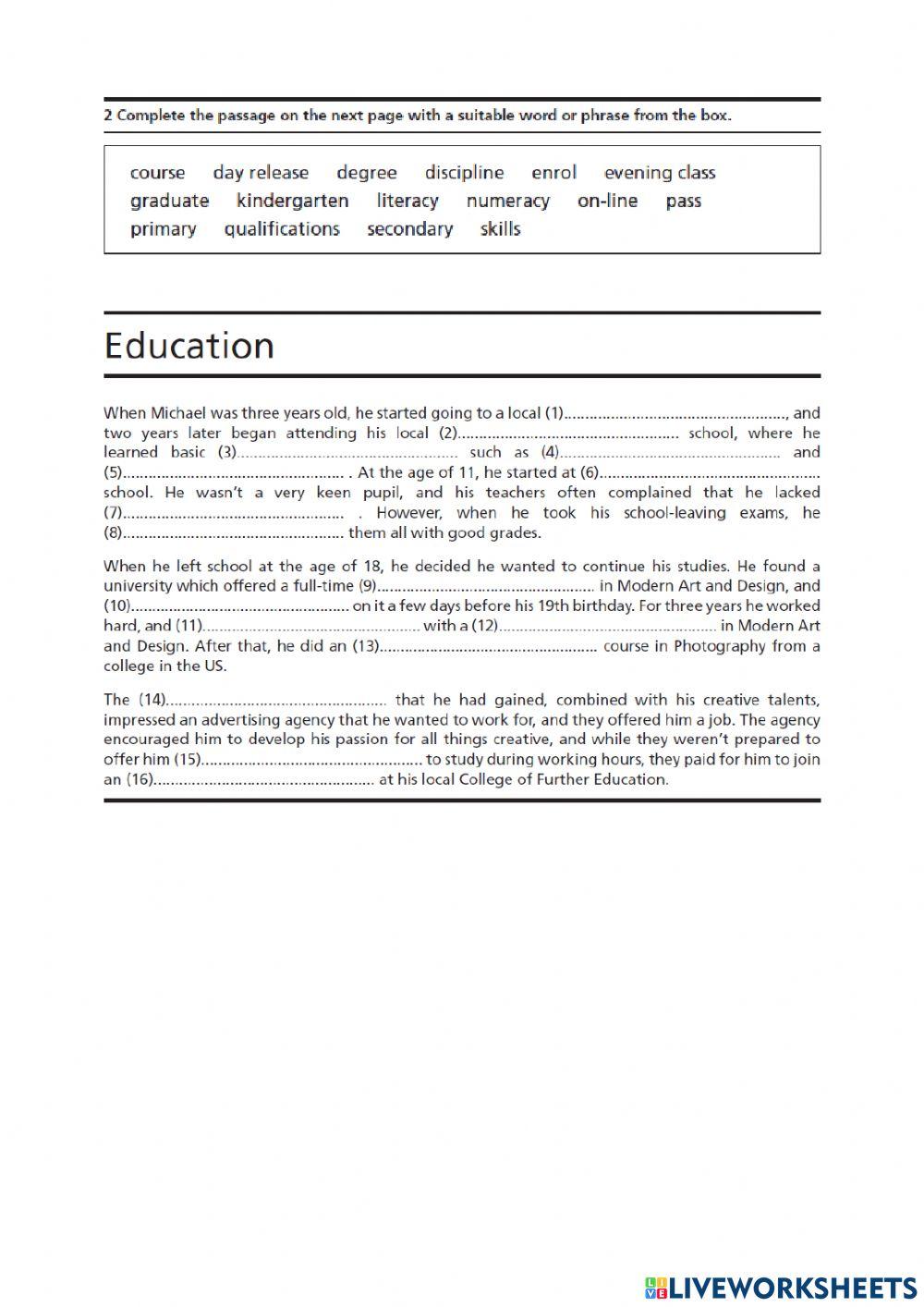 Education Vocab for IELTS