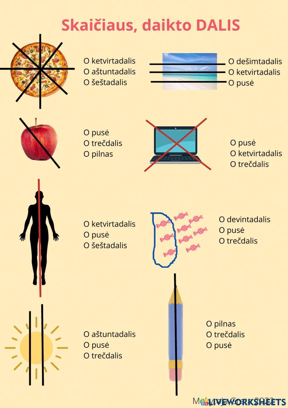 Skaičiaus, daikto dalis