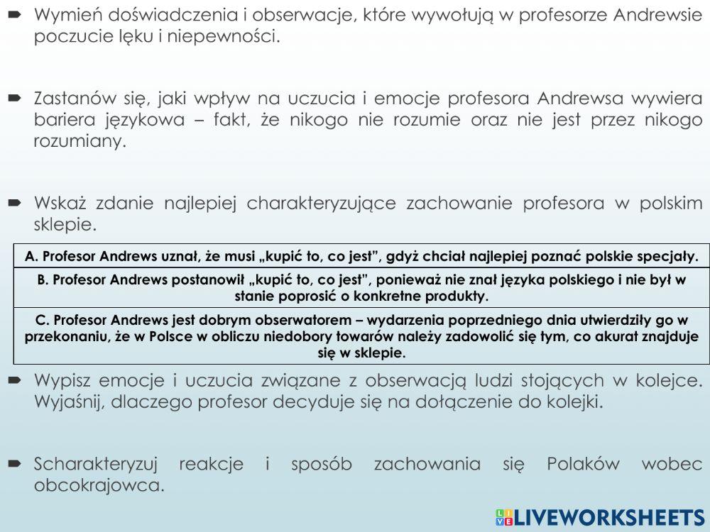 Olga Tokarczuk -Profesor Andrews w Warszawie-