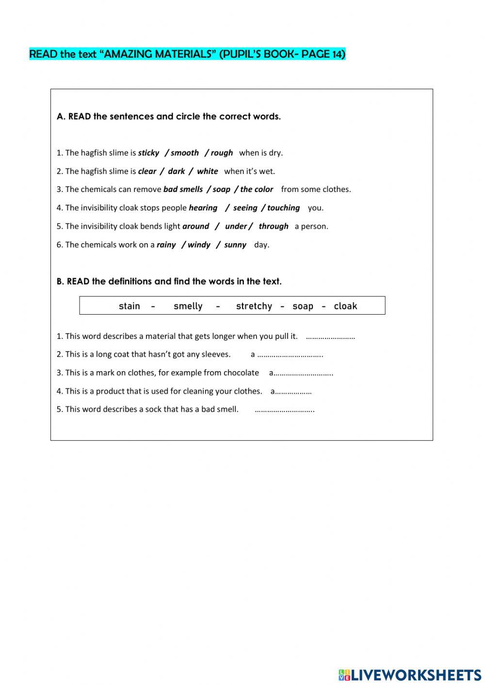 Reading practice unit 1 gm5