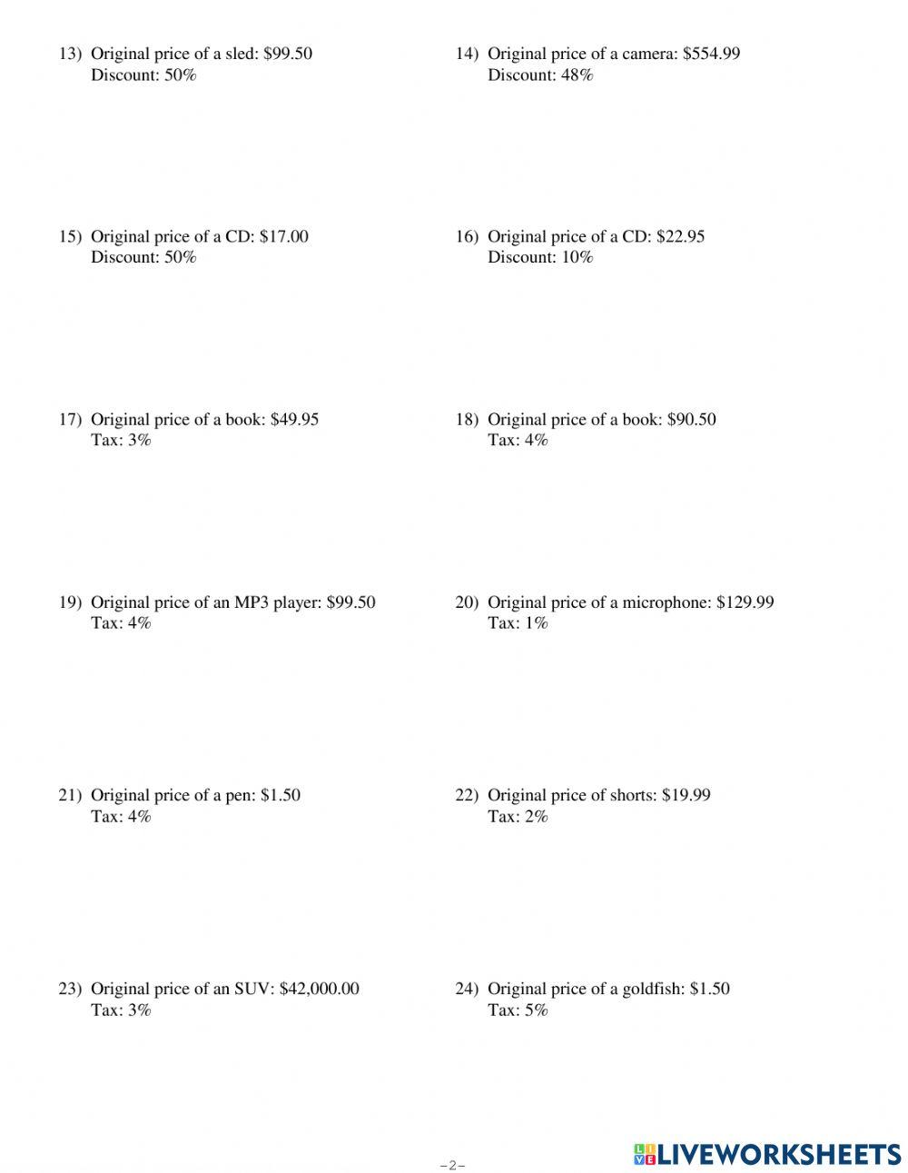 4313301 Discount Markup and Tax Jennifer