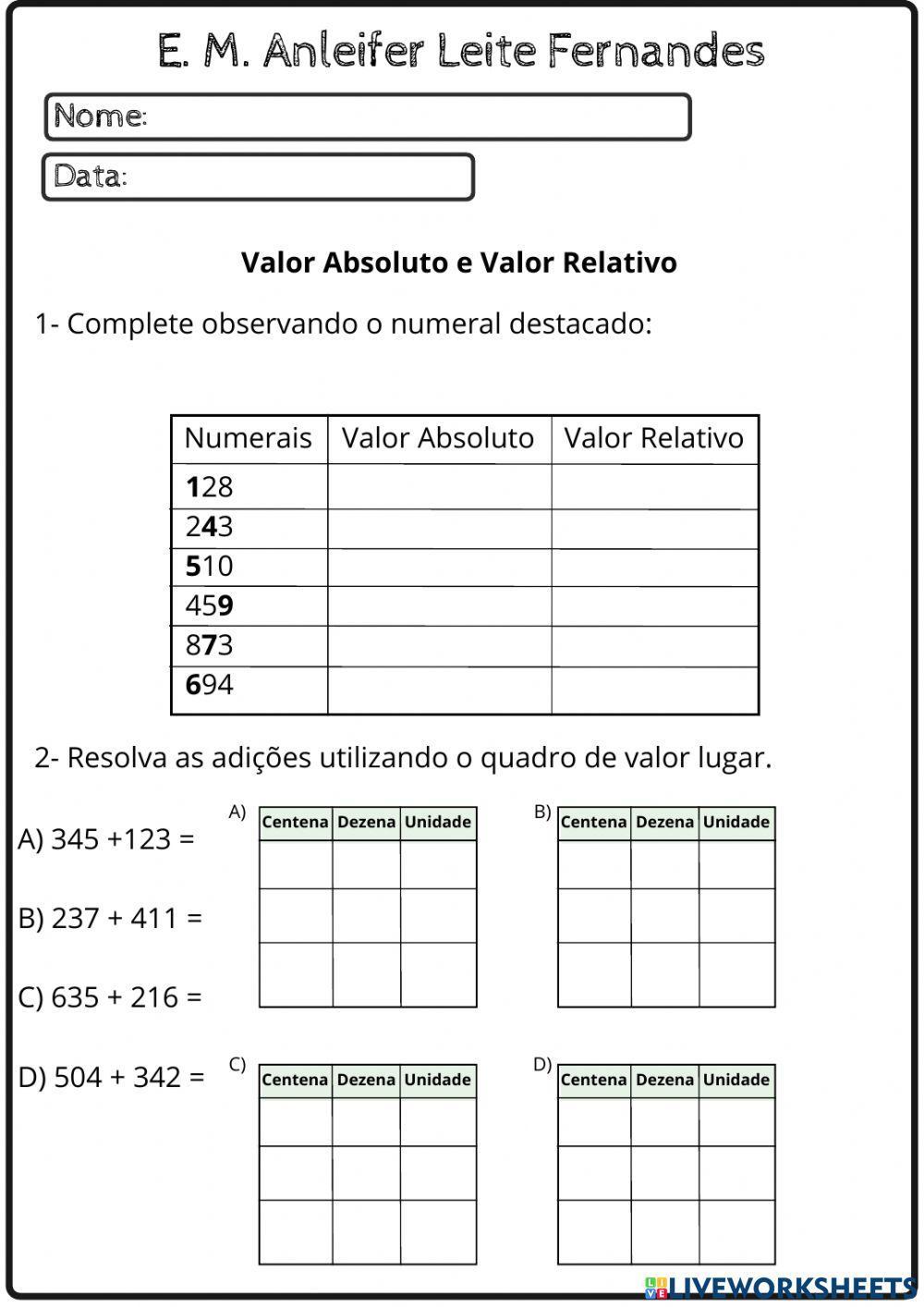 Sistema de Numeração Decimal