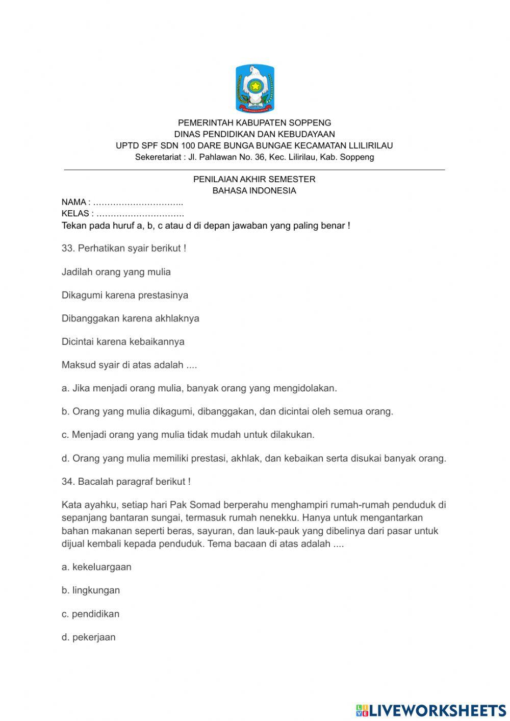 Lanjutan bahasa indonesia