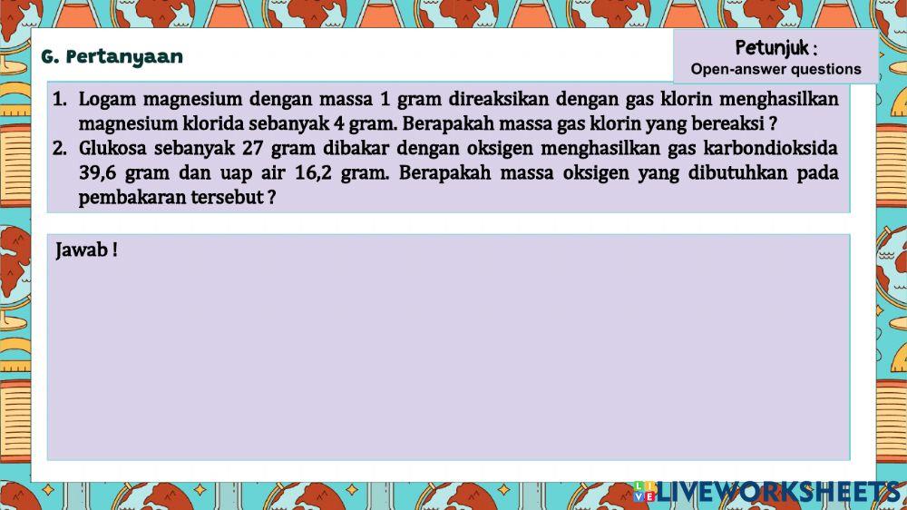 LKPD percobaan hukum kekekalan massa (hukum Lavoisier)
