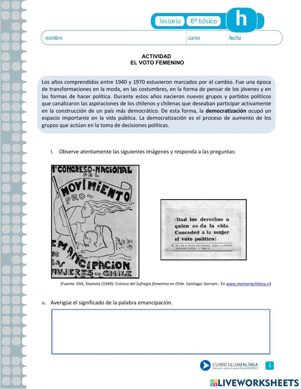 Las mujeres y el derecho al voto