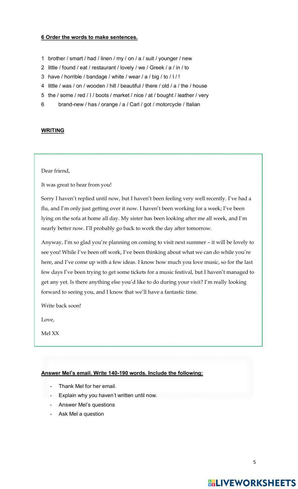 Test i (units 1&2) 5th adults