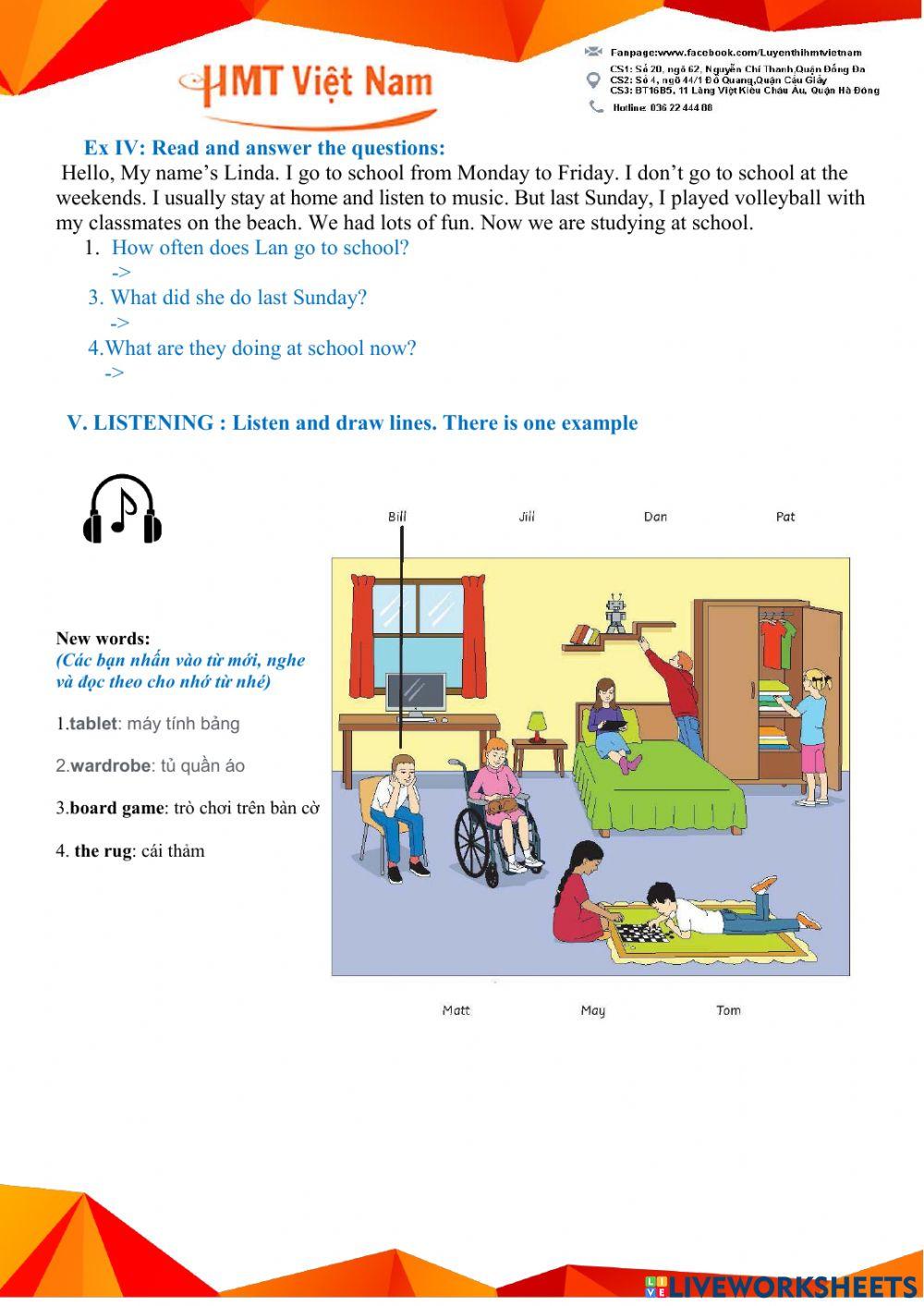 HMT ôn tập thì Hiện tại tiếp diễn