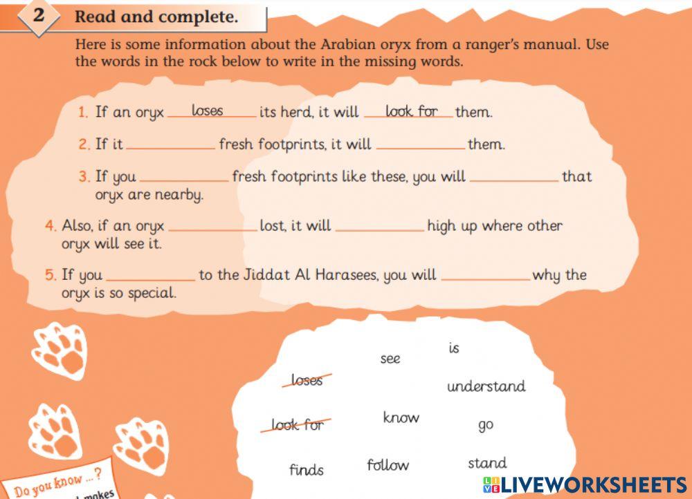 English online exercise for 7 Live Worksheets