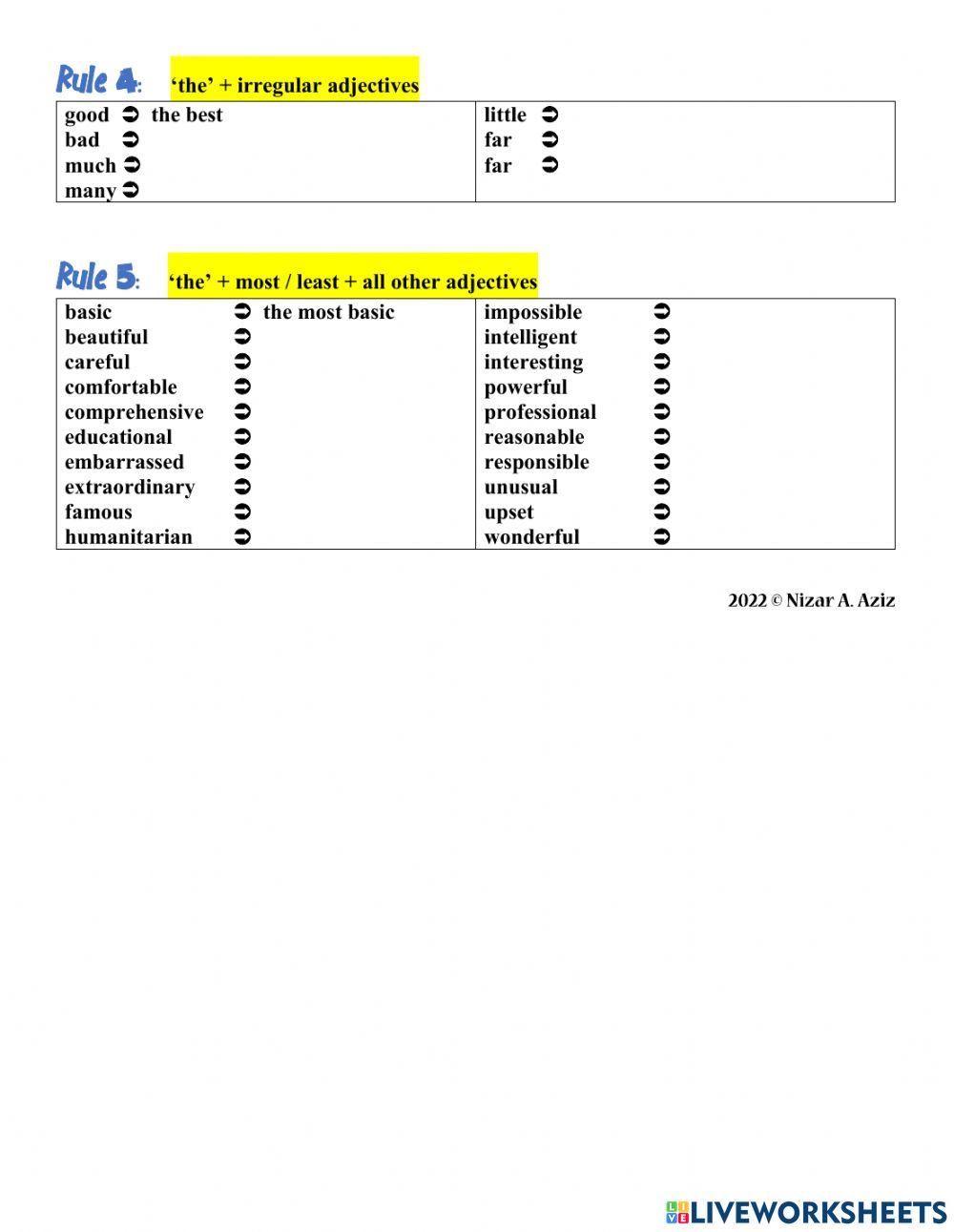 The superlative form